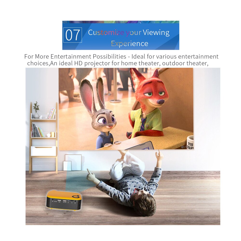 Mini Portable Projector 800 lumen Supports 1080P LCD 50,000 Hours Lamp Life Home Theater Video Projector Support Power Bank Mini Portable Projector 800 lumen Supports 1080P LCD 50,000 Hours Lamp Life Home Theater Video Projector Support Power Bank