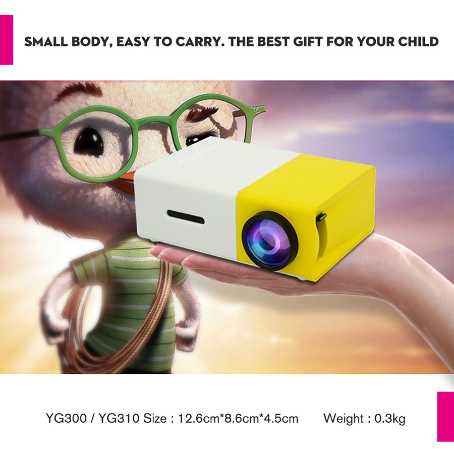 Touyinger YG-300 yg 300 Mini Portable Pocket LED Projector Beamer YG300 YG310 LCD Video Proyector Gift For Kids HDMI / SD / USB
