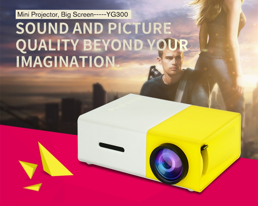 Touyinger YG-300 yg 300 Mini Portable Pocket LED Projector Beamer YG300 YG310 LCD Video Proyector Gift For Kids HDMI / SD / USB