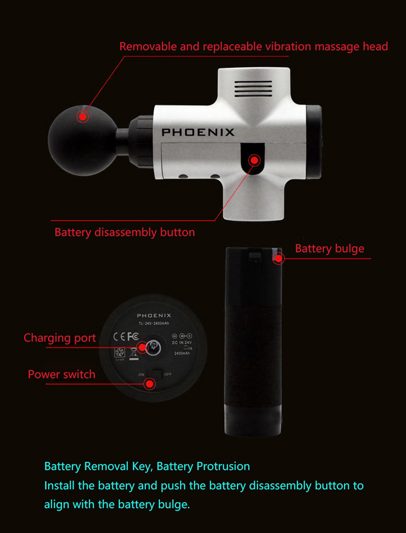 Phoenix A2 Muscle Massage Gun Deep Tissue Massager Therapy Gun Exercising Muscle Pain Relief Weight Loss Expert Phoenix A2 Muscle Massage Gun Deep Tissue Massager Therapy Gun Exercising Muscle Pain Relief Weight Loss Expert