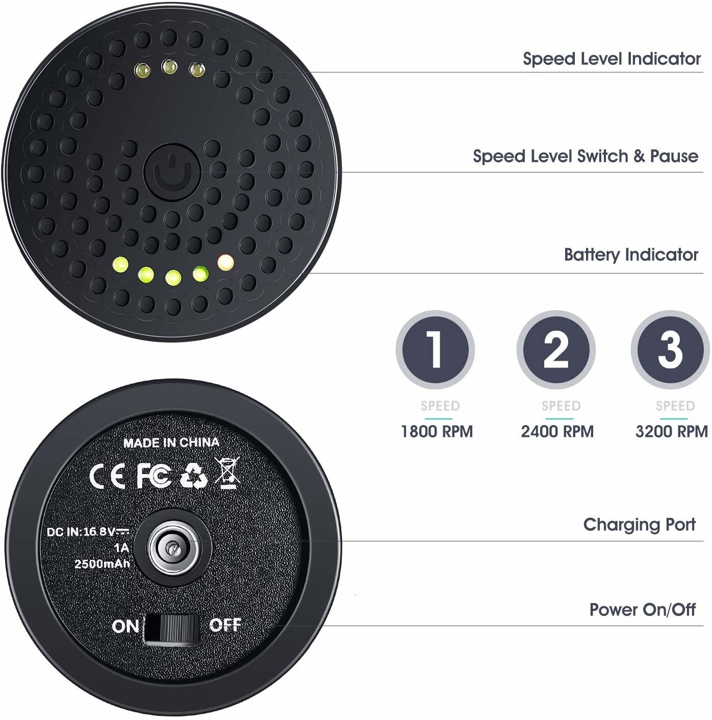 2500mAh 4 Head Professional Deep Tissue Massage Gun Electric Muscle Massage Gun Therapy Fascia Massage Pistol Neck Body Massager