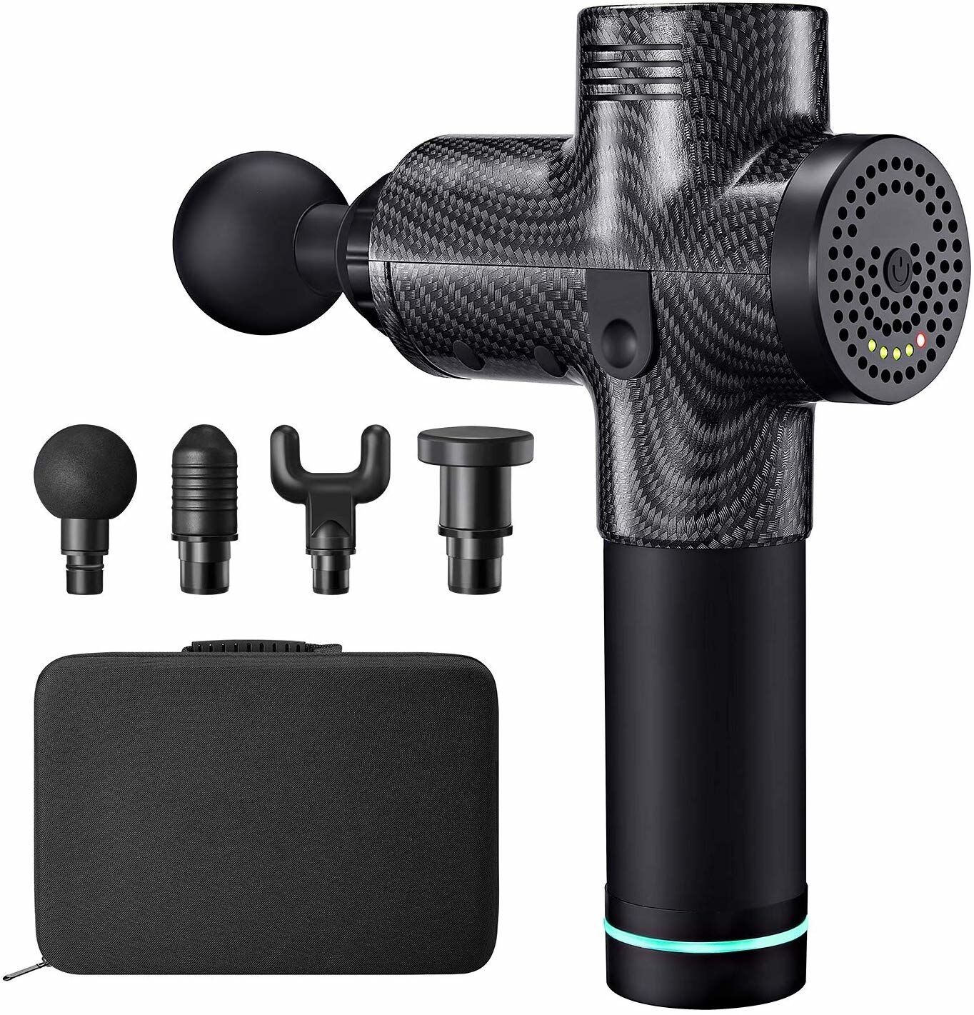 2500mAh 4 Head Professional Deep Tissue Massage Gun Electric Muscle Massage Gun Therapy Fascia Massage Pistol Neck Body Massager