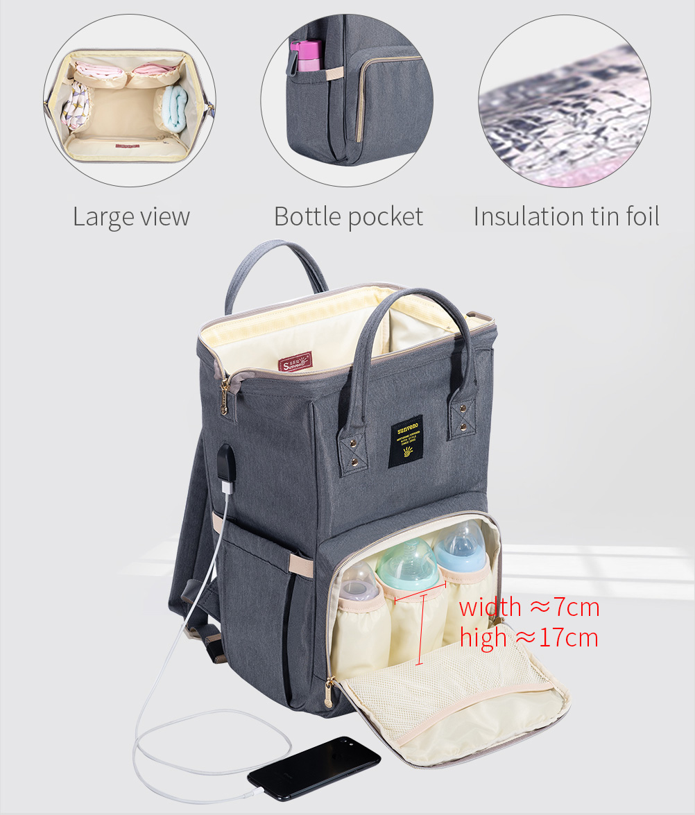 SUNVENO Fashion Mummy Maternity Diaper Bag Large Nursing Bag Travel Backpack Designer Stroller Baby Bag Baby Care Nappy Backpack