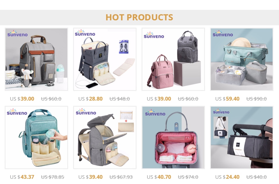 SUNVENO Fashion Mummy Maternity Diaper Bag Large Nursing Bag Travel Backpack Designer Stroller Baby Bag Baby Care Nappy Backpack