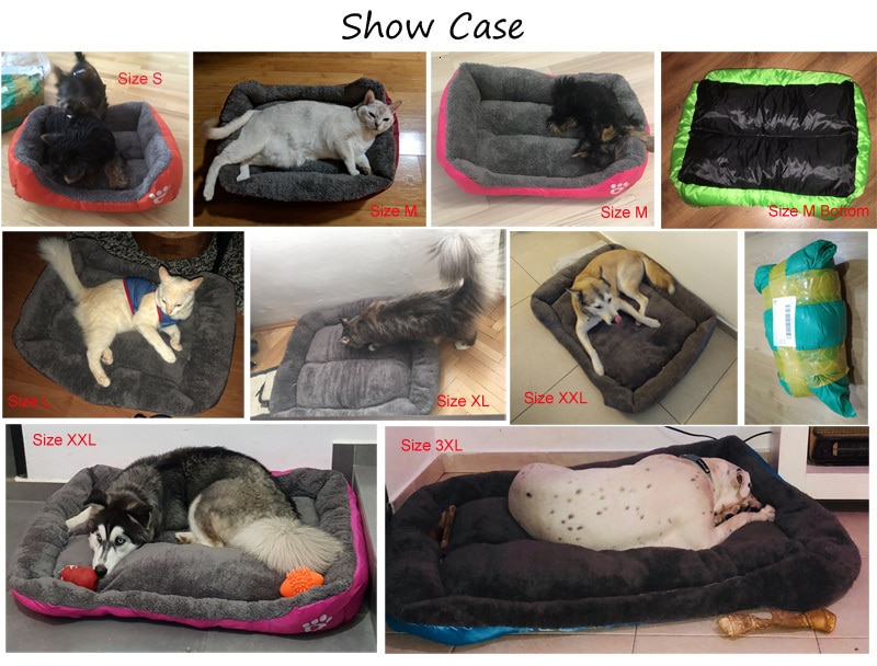 S-3XL 9 Colors Paw Pet Sofa Dog Beds Waterproof Bottom Soft Fleece Warm Cat Bed House Petshop cama perro