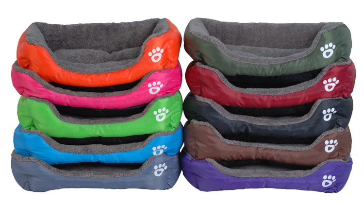 S-3XL 9 Colors Paw Pet Sofa Dog Beds Waterproof Bottom Soft Fleece Warm Cat Bed House Petshop cama perro