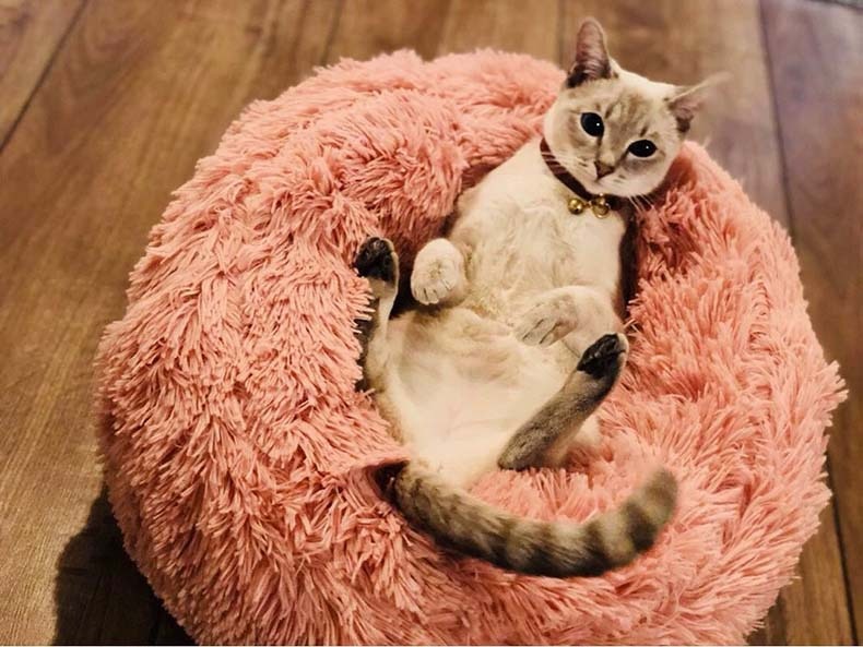 Luxury Soft Plush Dog Bed Round Shape Sleeping Bag Kennel Cat Puppy Sofa Bed Pet House Winter Warm Beds Cushion Superior Comfort