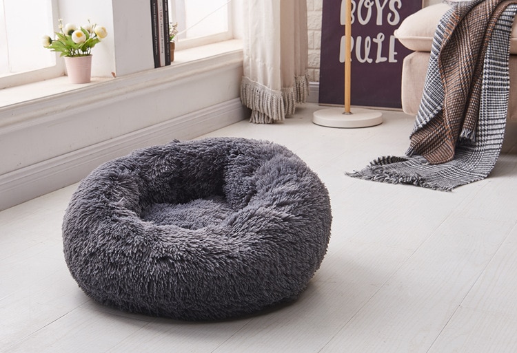 Luxury Soft Plush Dog Bed Round Shape Sleeping Bag Kennel Cat Puppy Sofa Bed Pet House Winter Warm Beds Cushion Superior Comfort