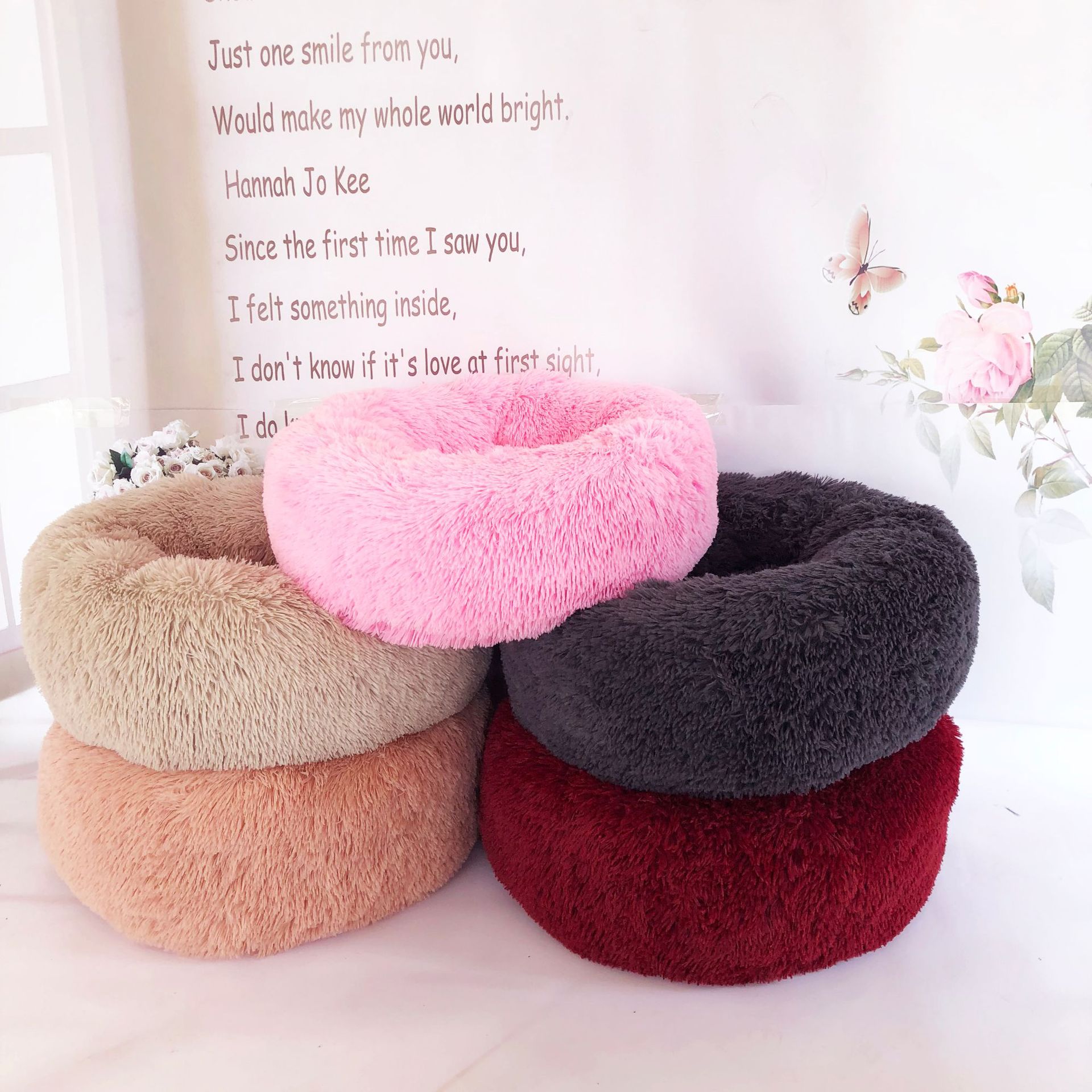 Luxury Soft Plush Dog Bed Round Shape Sleeping Bag Kennel Cat Puppy Sofa Bed Pet House Winter Warm Beds Cushion Superior Comfort