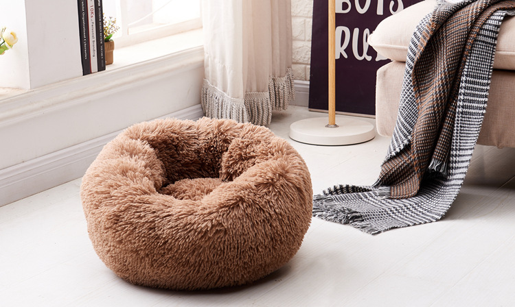 Luxury Soft Plush Dog Bed Round Shape Sleeping Bag Kennel Cat Puppy Sofa Bed Pet House Winter Warm Beds Cushion Superior Comfort