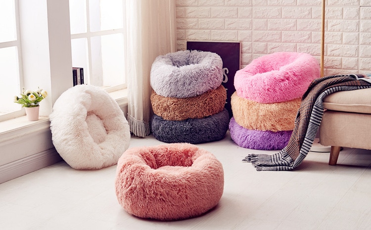 Luxury Soft Plush Dog Bed Round Shape Sleeping Bag Kennel Cat Puppy Sofa Bed Pet House Winter Warm Beds Cushion Superior Comfort