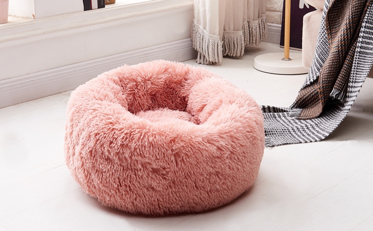 Luxury Soft Plush Dog Bed Round Shape Sleeping Bag Kennel Cat Puppy Sofa Bed Pet House Winter Warm Beds Cushion Superior Comfort